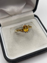 Load image into Gallery viewer, 9ct gold citrine and diamond ring

