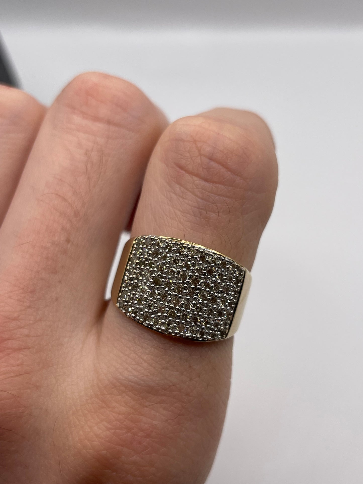 9ct gold 1ct diamond cluster ring