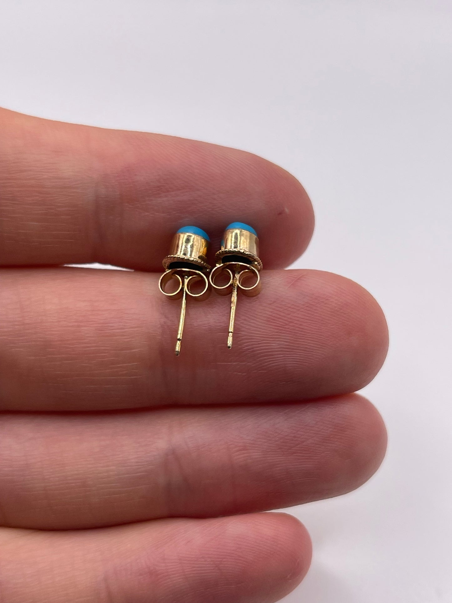 9ct gold turquoise earrings