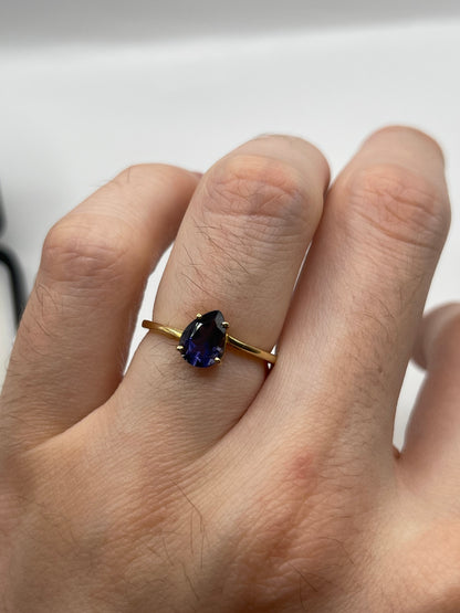 9ct gold blueberry quartz ring