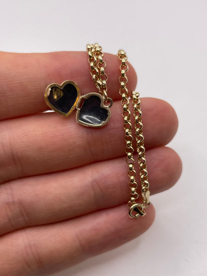 9ct gold heart locket bracelet