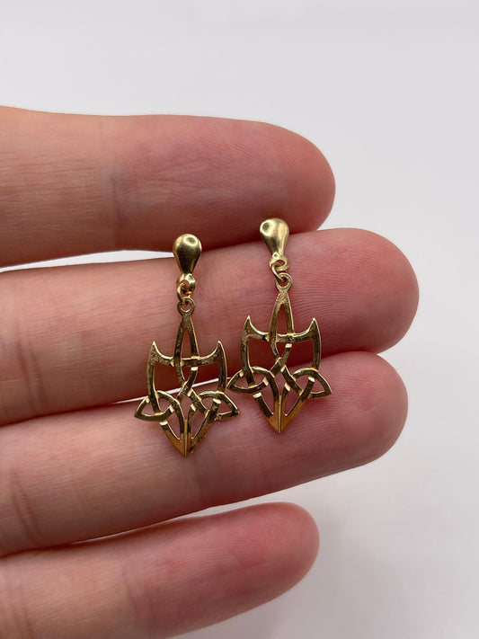 9ct gold Celtic earrings