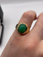 Load image into Gallery viewer, 14ct gold chrysoprase signet ring
