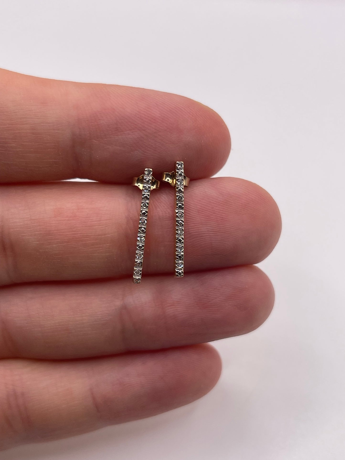 9ct gold diamond earrings