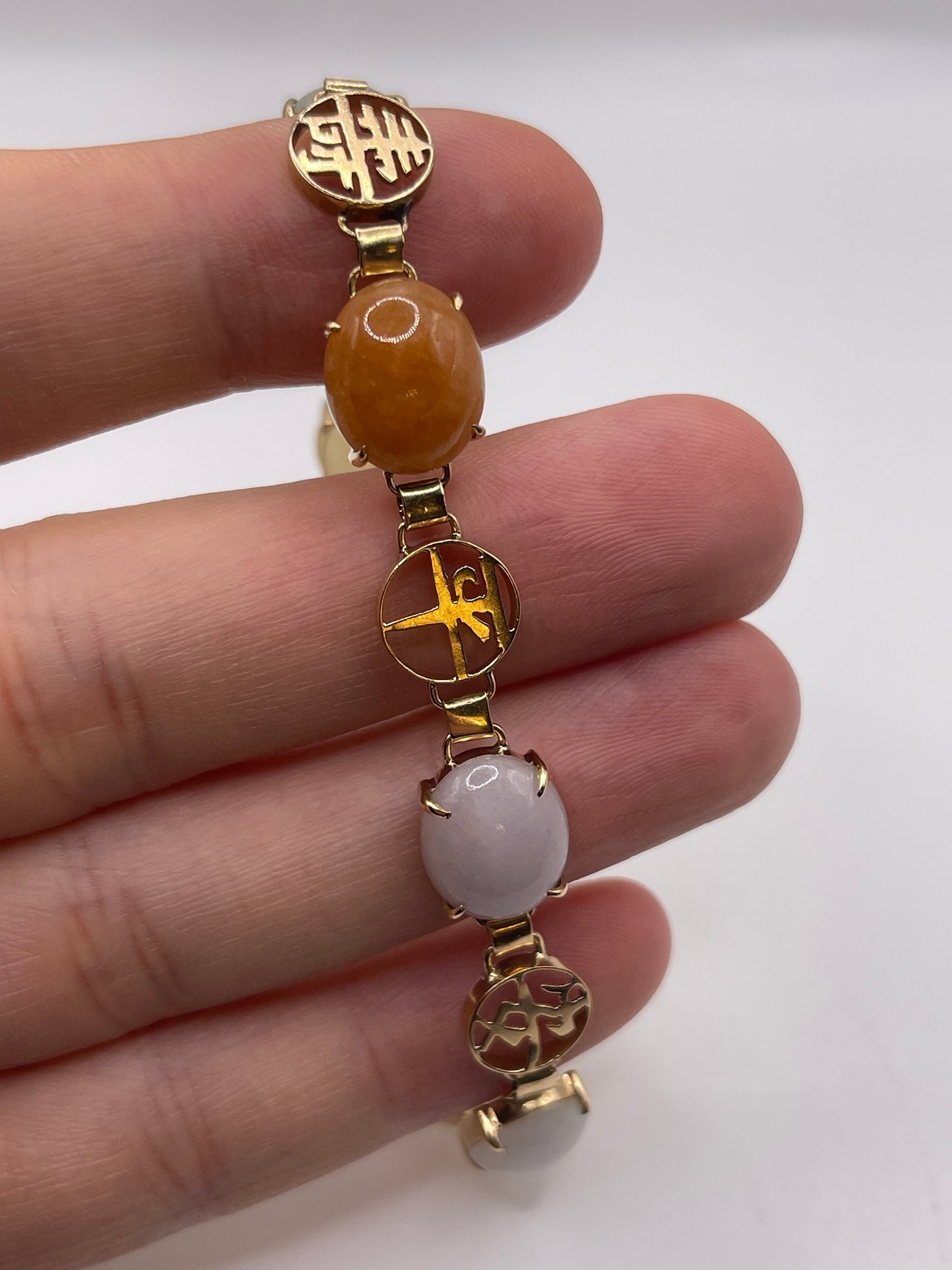 14ct gold jade bracelet