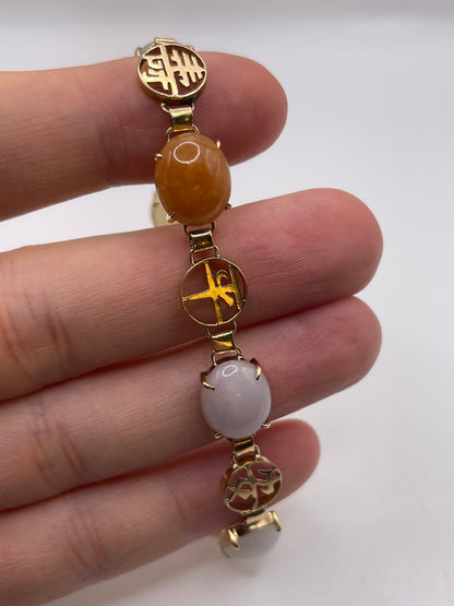 14ct gold jade bracelet