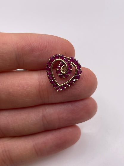 9ct gold ruby heart pendant