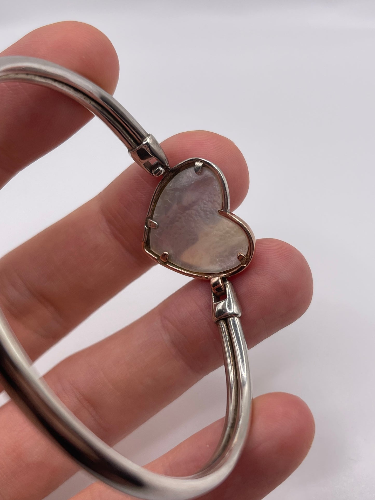 Clogau silver mother of pearl bangle