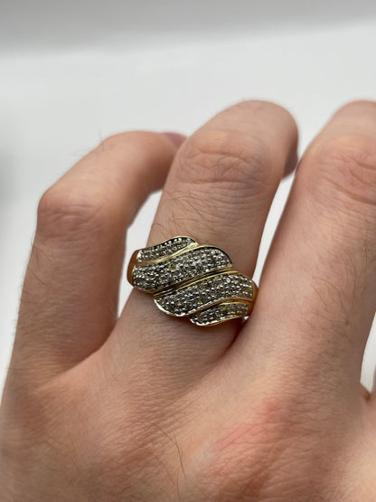 9ct gold diamond cluster ring
