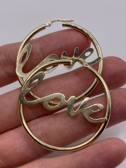 9ct gold love earrings