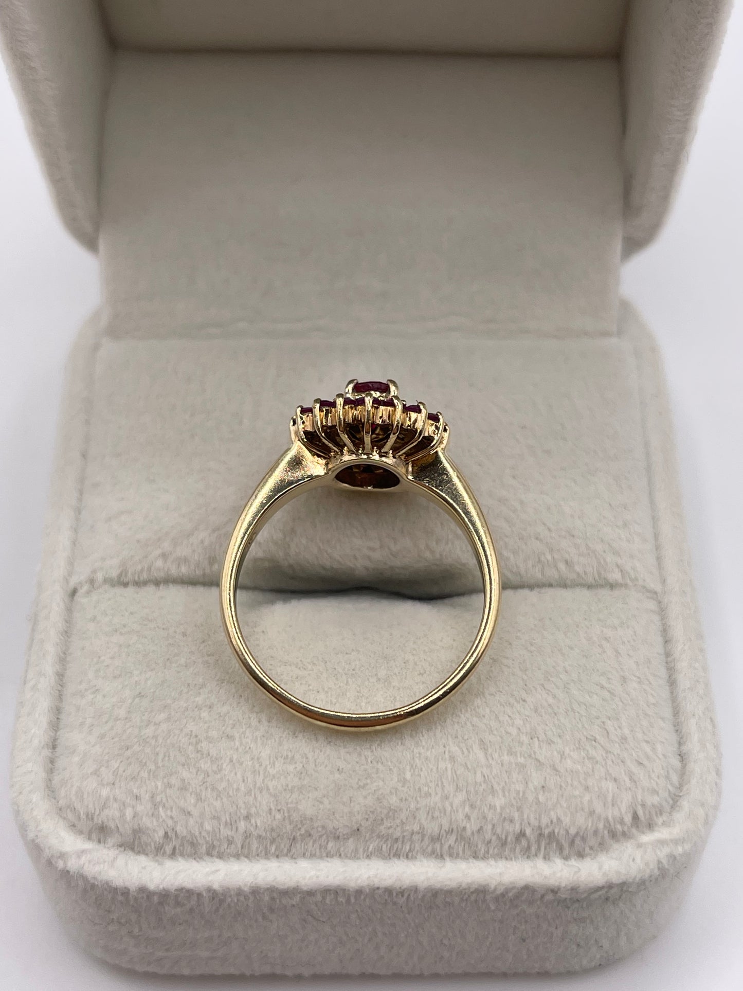 9ct gold ruby and diamond ring