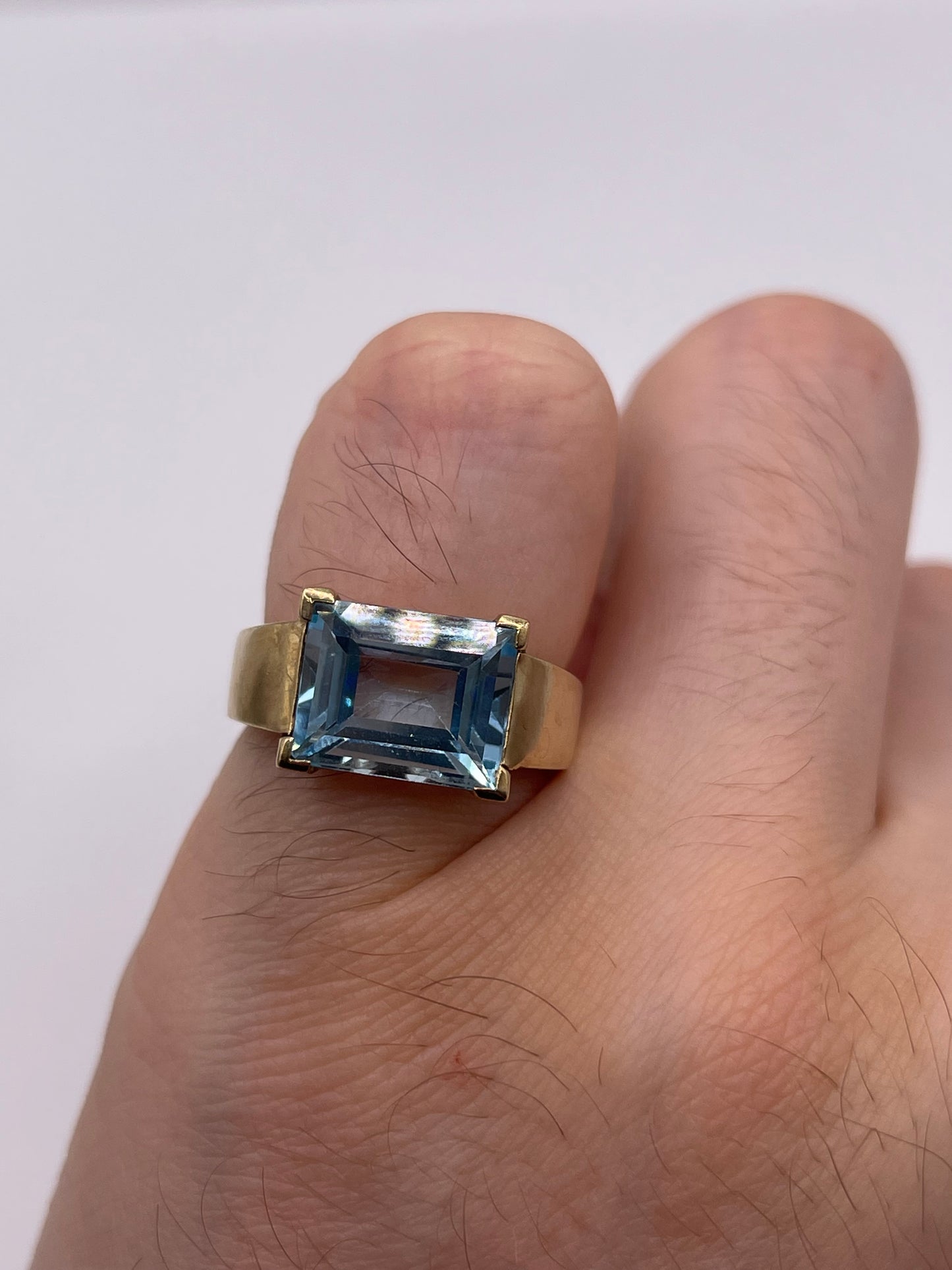 9ct gold blue topaz ring
