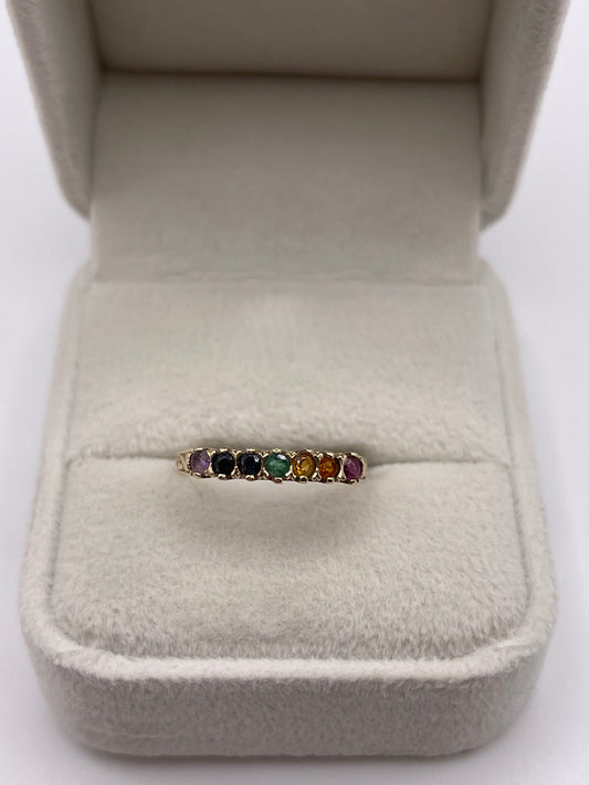 9ct gold multi gemstone ring