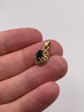Load image into Gallery viewer, 9ct gold sapphire and diamond pendant
