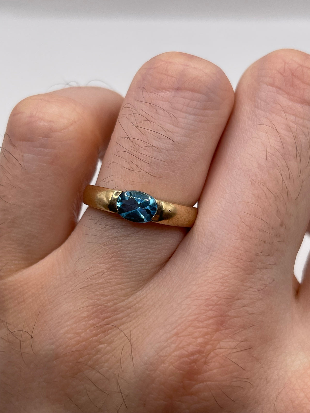 9ct gold blue topaz ring