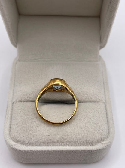 Antique 18ct gold aquamarine ring