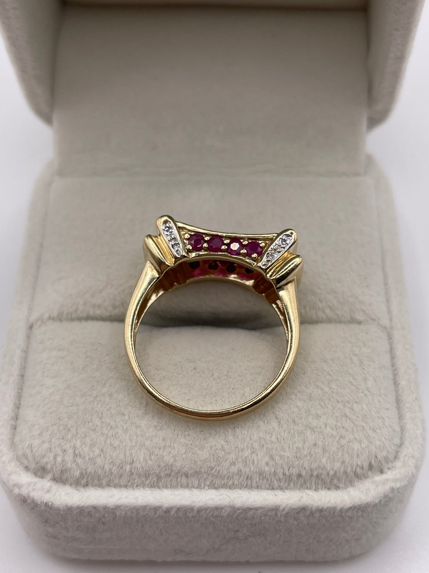 9ct gold ruby and diamond ring