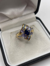 Load image into Gallery viewer, 9ct gold sapphire and tanzanite ring

