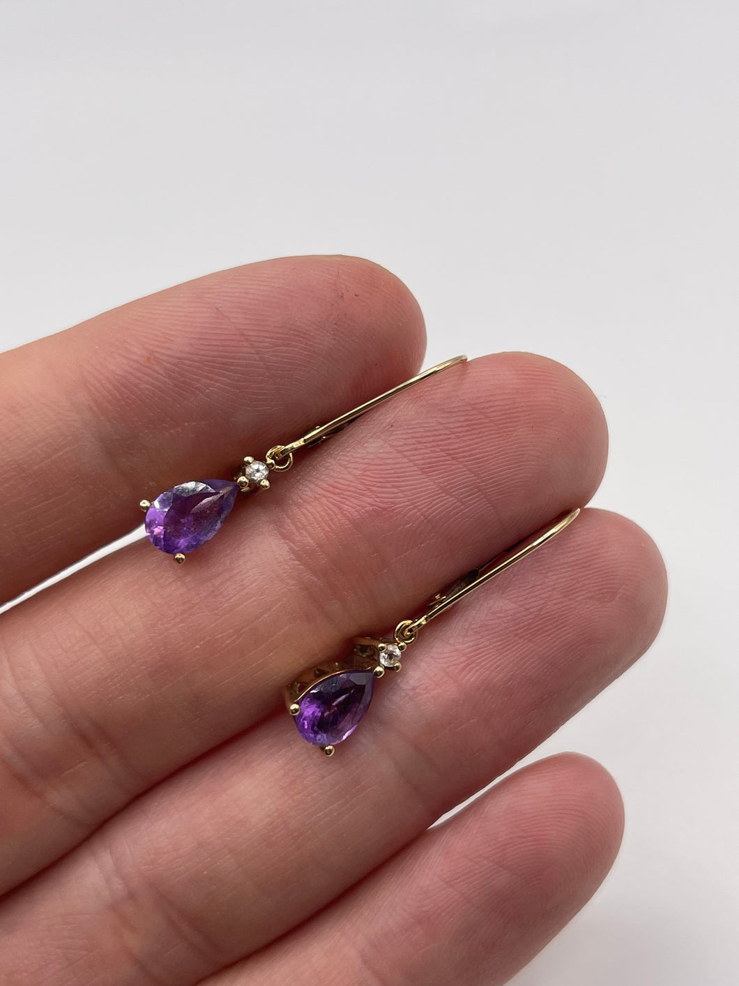 9ct gold amethyst earrings