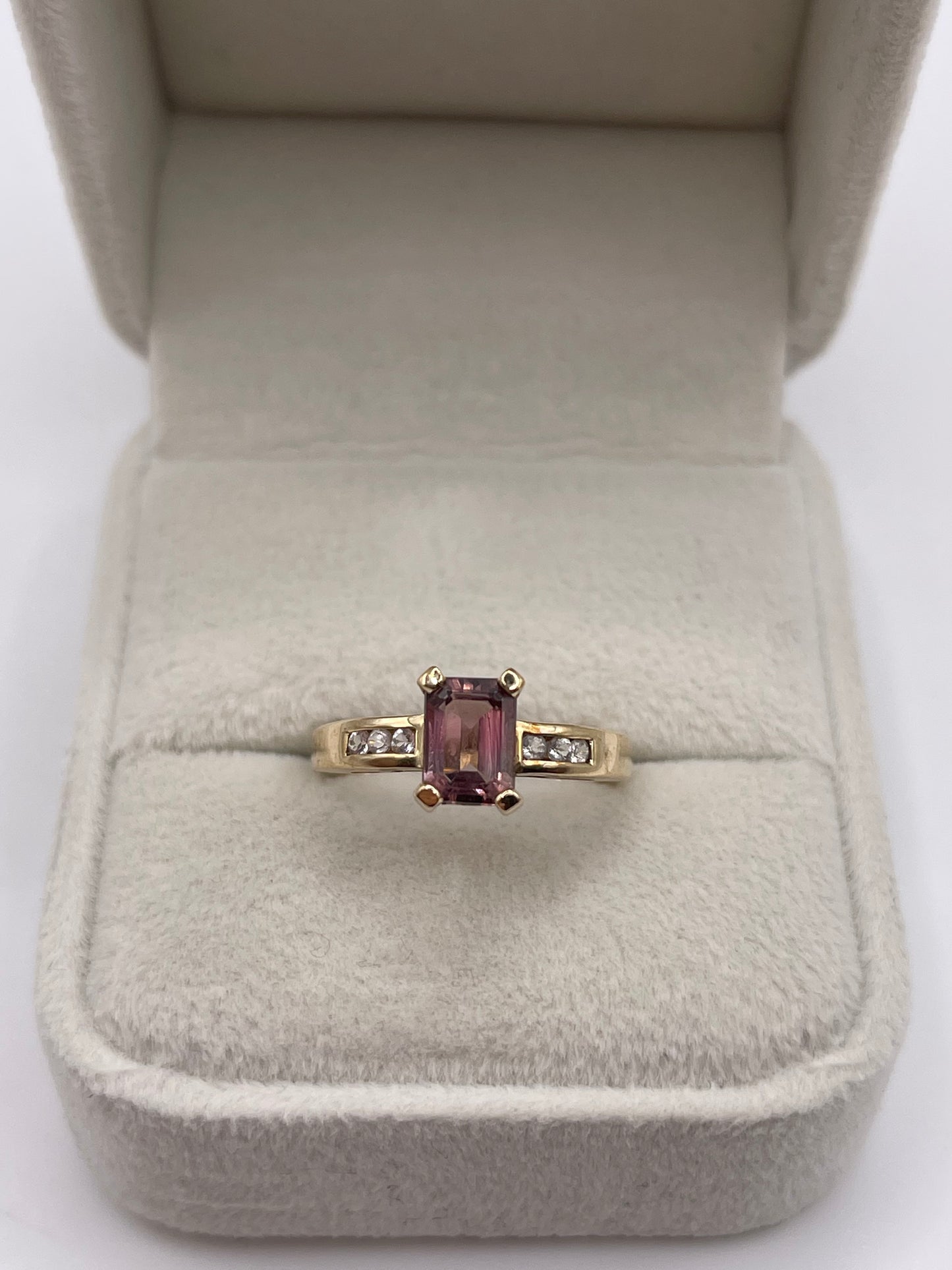9ct gold tourmaline and zircon ring