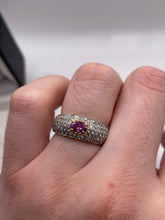 Load image into Gallery viewer, 18ct white gold pink sapphire and diamond ring
