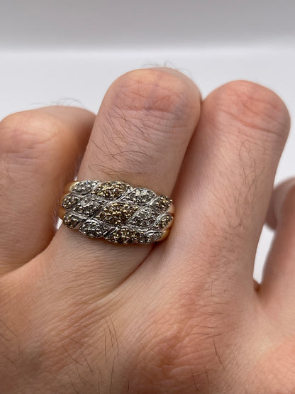 9ct gold diamond cluster ring