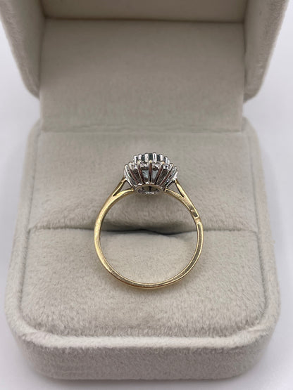 9ct gold topaz and diamond ring