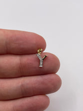 Load image into Gallery viewer, 9ct gold diamond initial Y charm
