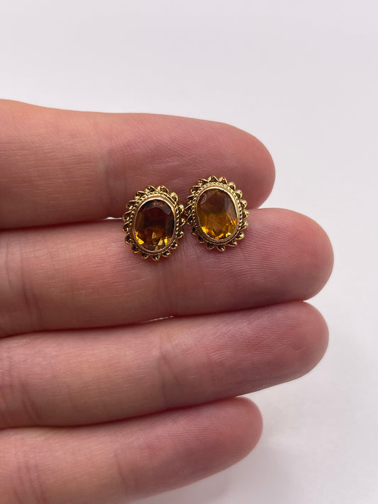 9ct gold citrine earrings