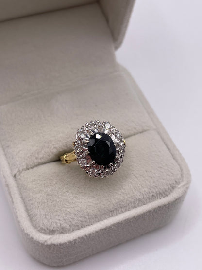 18ct gold sapphire and diamond ring