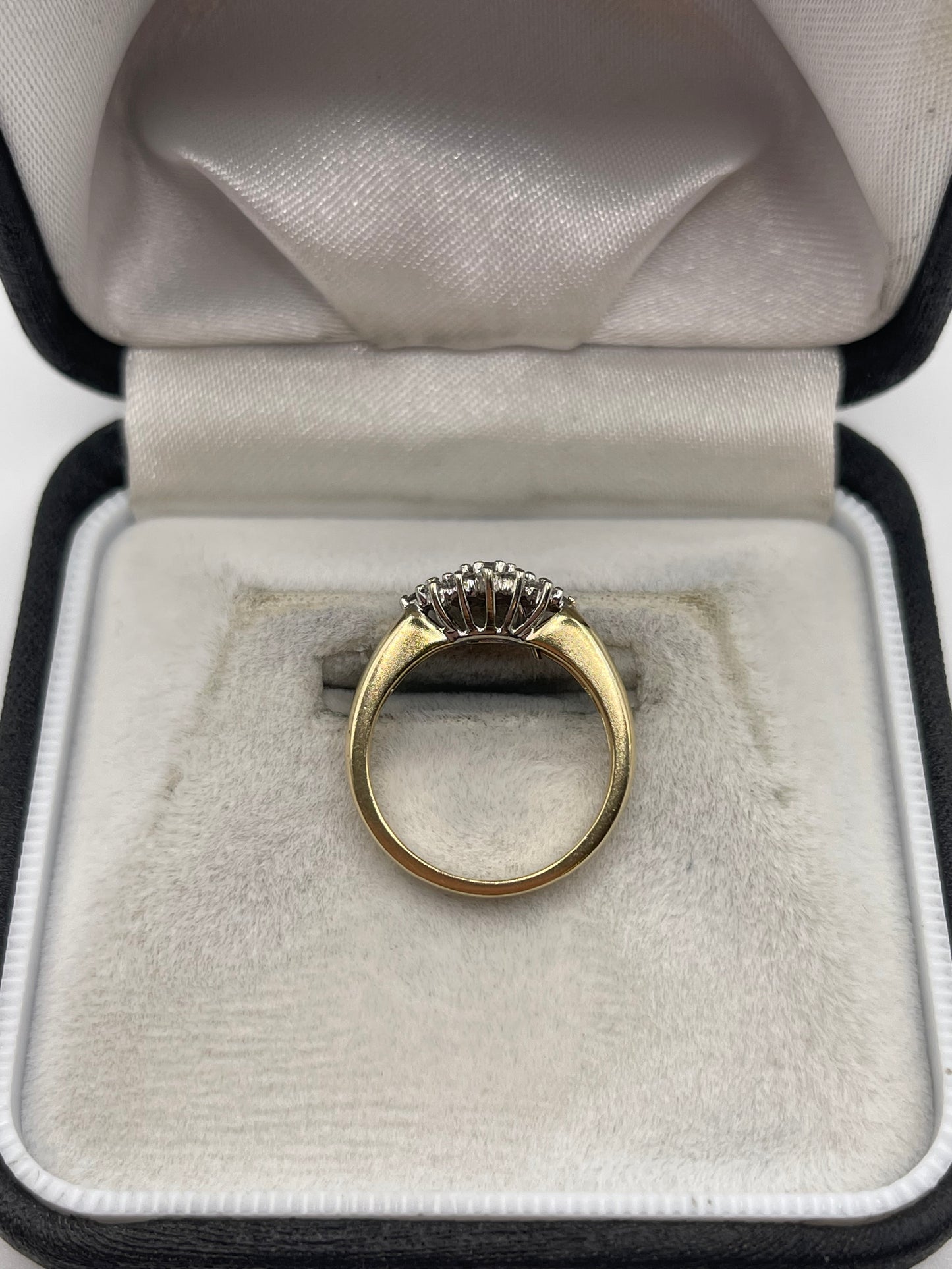 9ct gold 35 point diamond cluster ring