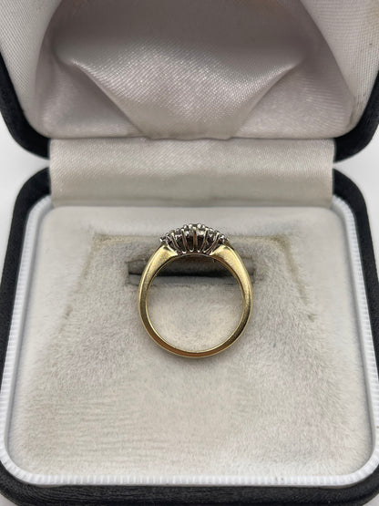 9ct gold 35 point diamond cluster ring