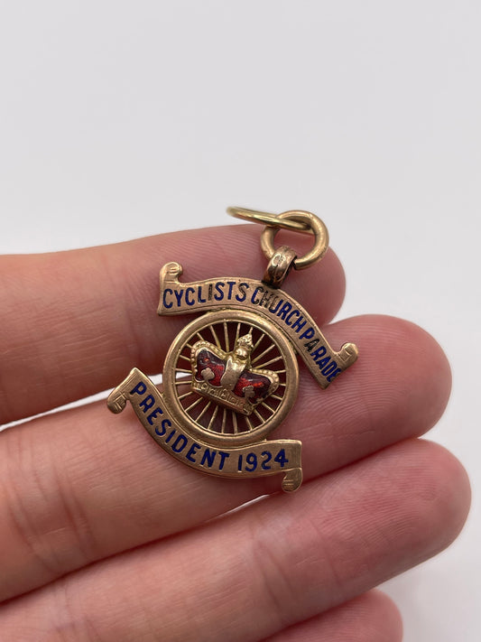 9ct rose gold cycling fob