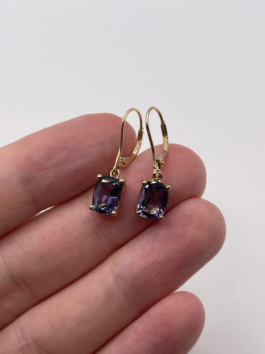 9ct gold blueberry quartz earrings