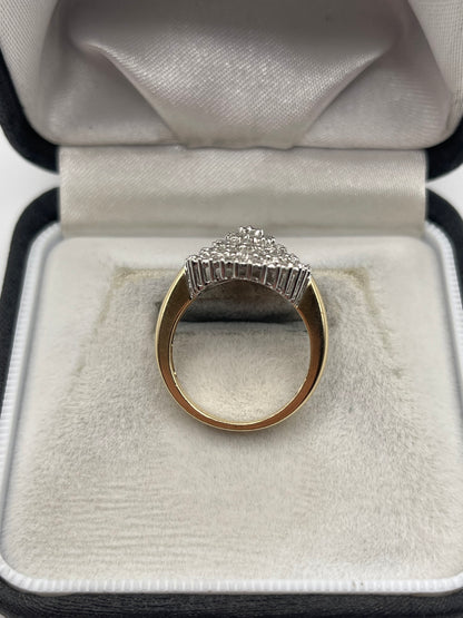 9ct gold diamond cluster ring