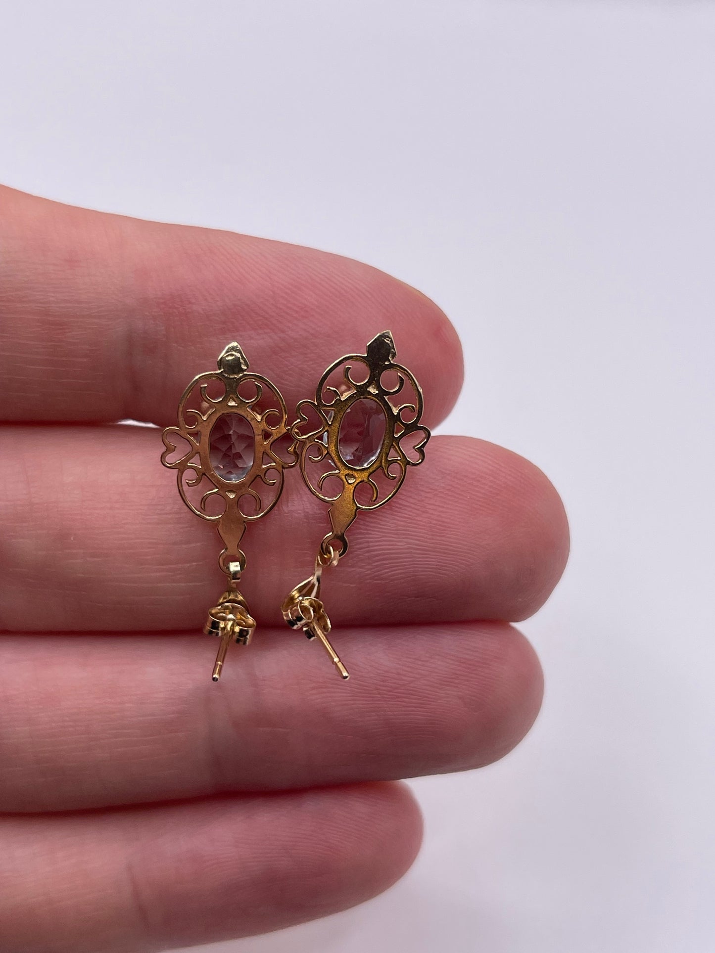 9ct gold topaz earrings