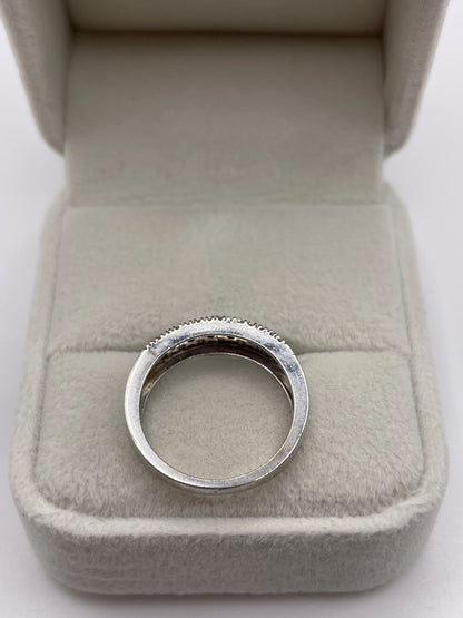 9ct white gold diamond cluster ring