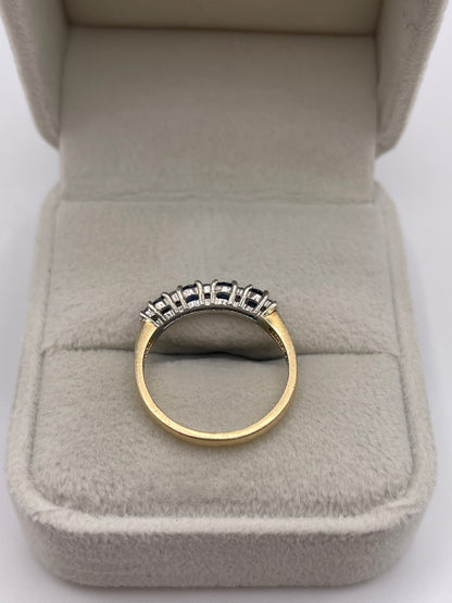 9ct gold sapphire and diamond ring