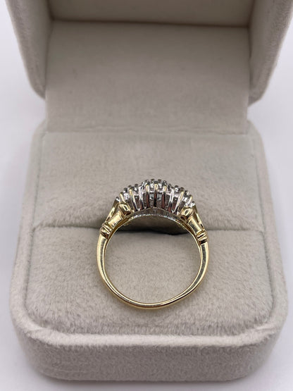 9ct gold aquamarine and diamond ring