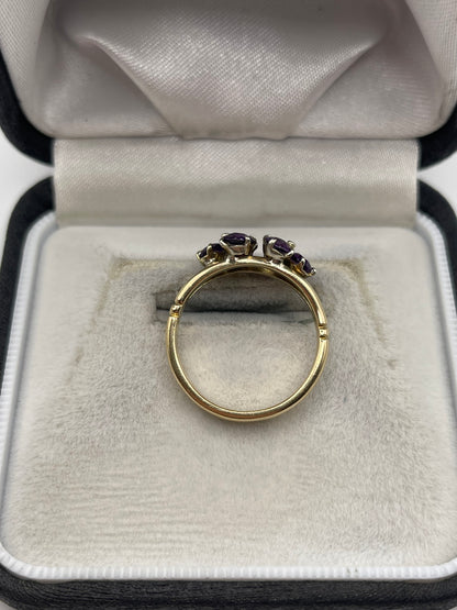 9ct gold amethyst ring