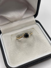 Load image into Gallery viewer, 9ct gold diamond cluster ring inc black diamond ring
