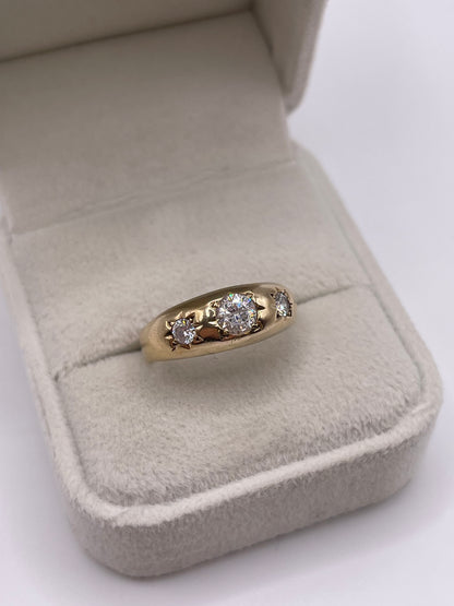 9ct gold cz gypsy ring
