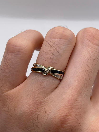 9ct gold sapphire and diamond ring