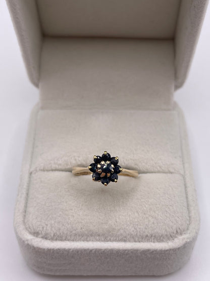9ct gold sapphire cluster ring