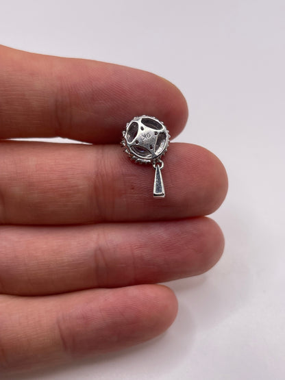 9ct white gold tanzanite and diamond pendant