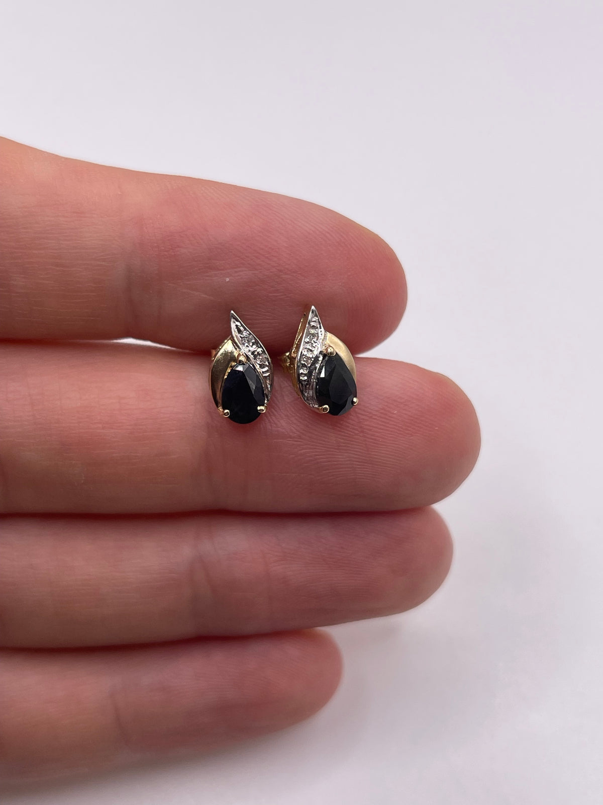 9ct gold sapphire and diamond earrings