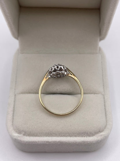 9ct gold sapphire and diamond ring