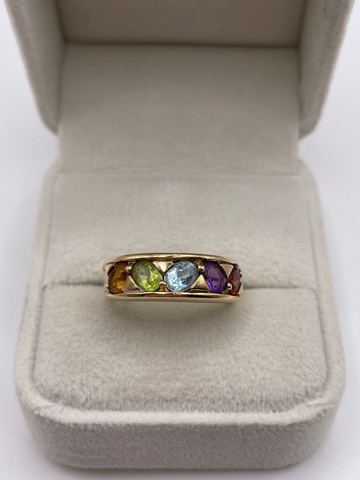 9ct gold multi gemstone ring