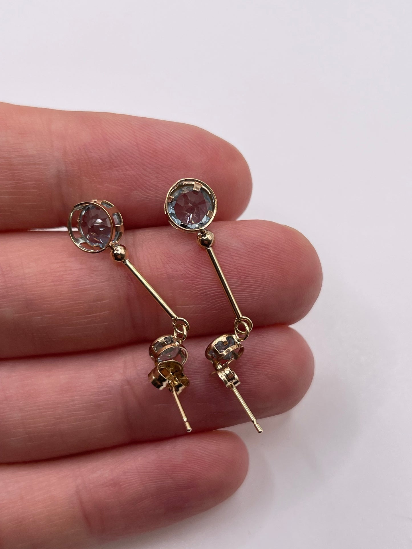 9ct gold blue topaz earrings