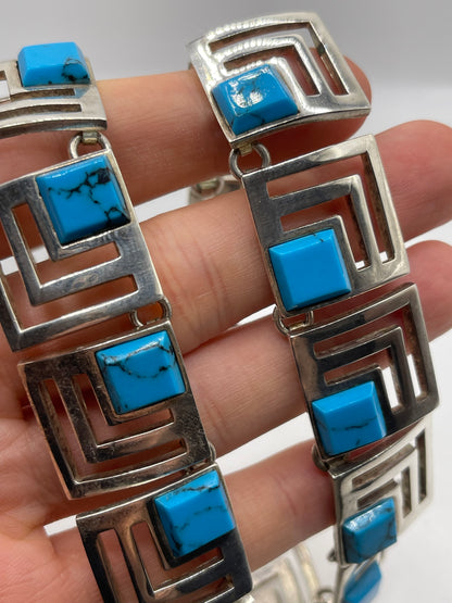 Heavy Mexican silver necklace